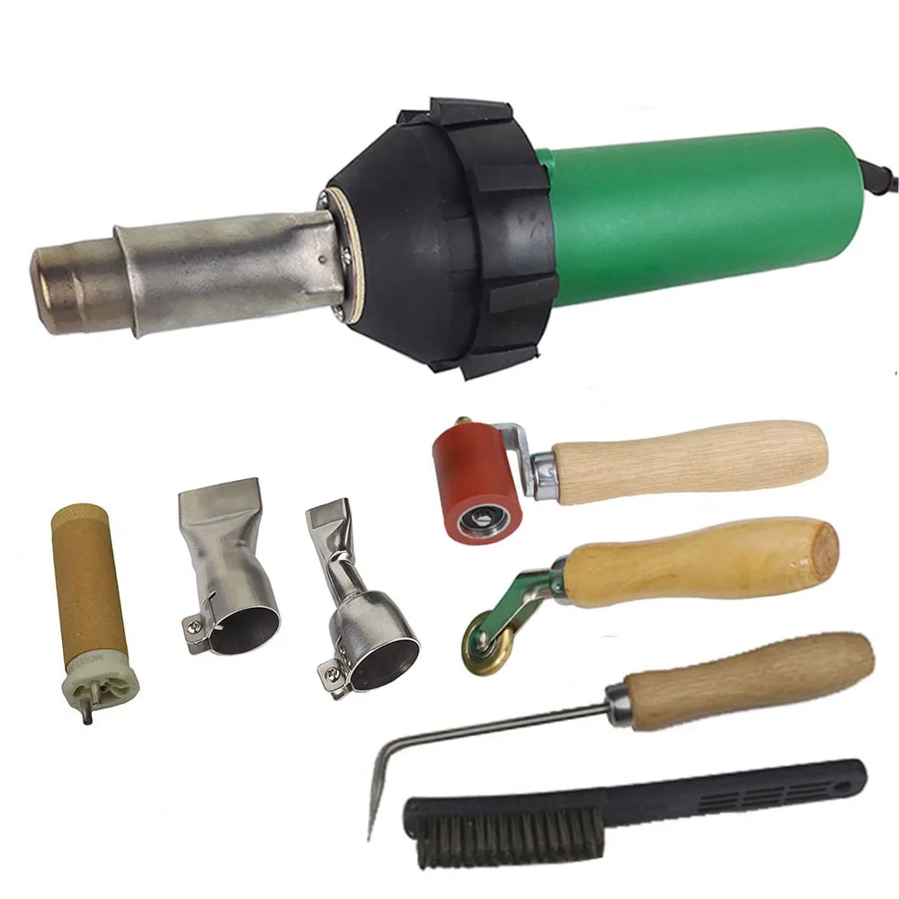 Professional 1600W Heat Gun Set EU Free Shipping Hot Air Torch Kit Plastic Welder for TPO PVC Banner Burner Overlap Welding Tool