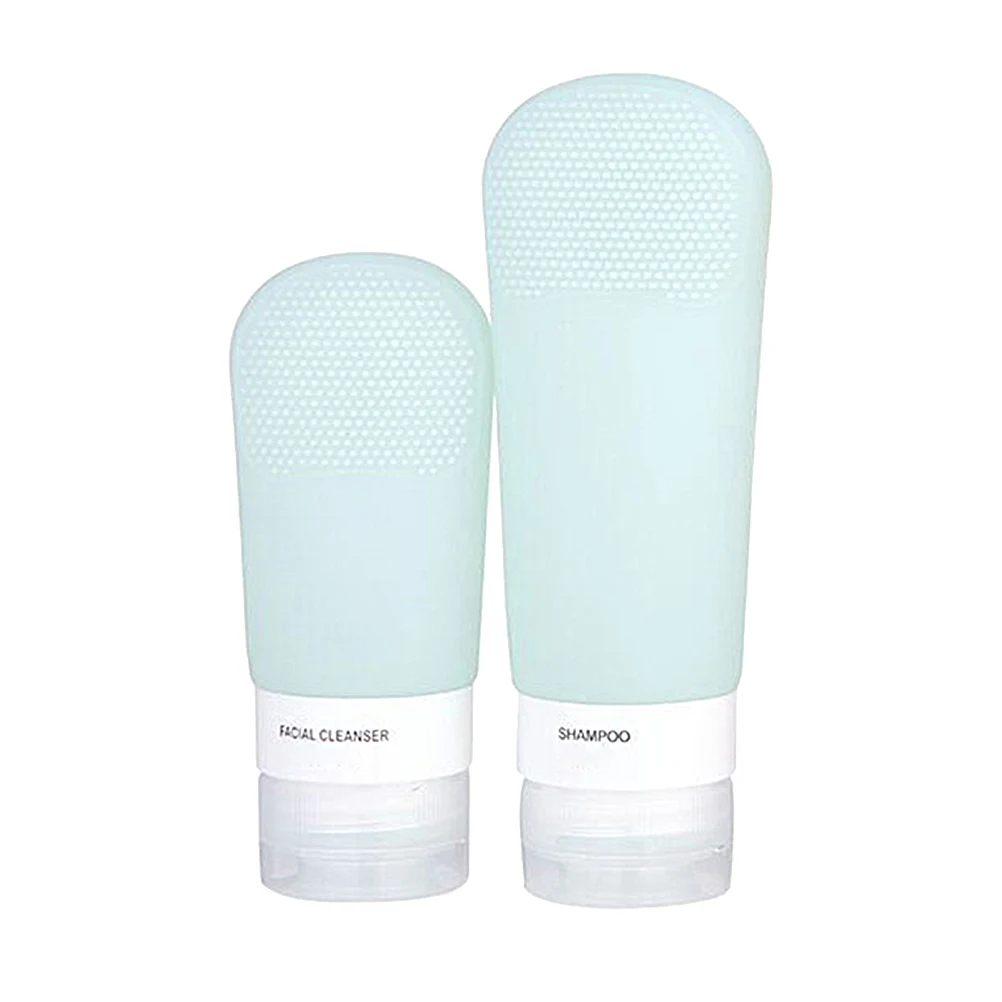 

2PCS Silicone Travel Bottles Green Portable Refillable Skin Care Products Leak Proof Durable Flexible Safe Material