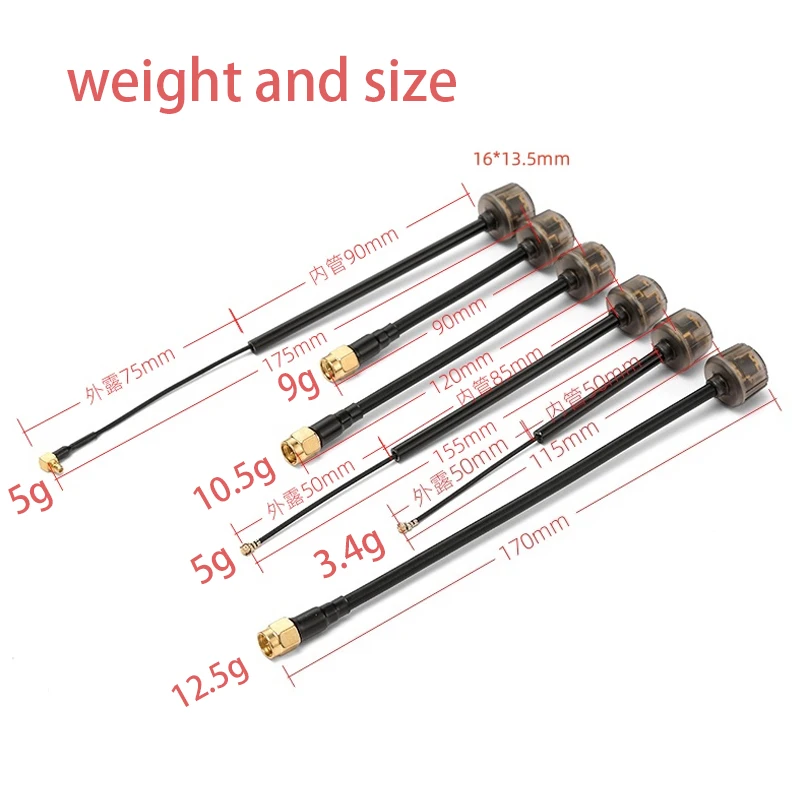 Black bear FPV 5.8G Lollipop Antenna LHCP RHCP SMA MMCX IPX1 Connector 3.5DBi Long Range For RC Racing Drone