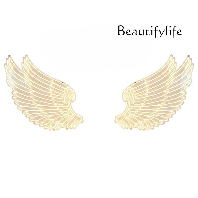 

c Nordic custom luminous characters store decoration wall bar background wall angel wings modeling brand