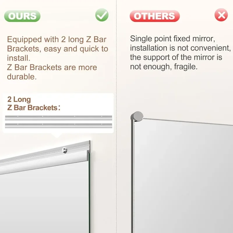 HOME-Home Gym Mirror 71 بوصة × 32 بوصة (كل) - قطعتان مرآة كبيرة لكامل الجسم لليوجا، مرآة حائط كبيرة بطول كامل للياقة البدنية، المرآب، D c