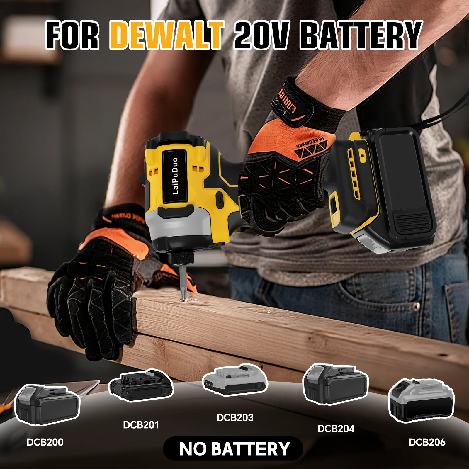 Brushless Impact Driver Electric Driver Cordless Screwdriver 1/4