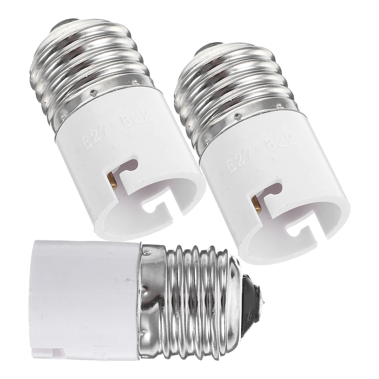 

3pcs Light Bulb Converter Socket Adapter E27 to White Holder LED Safe Temperature Resistant Anti Aging Home School
