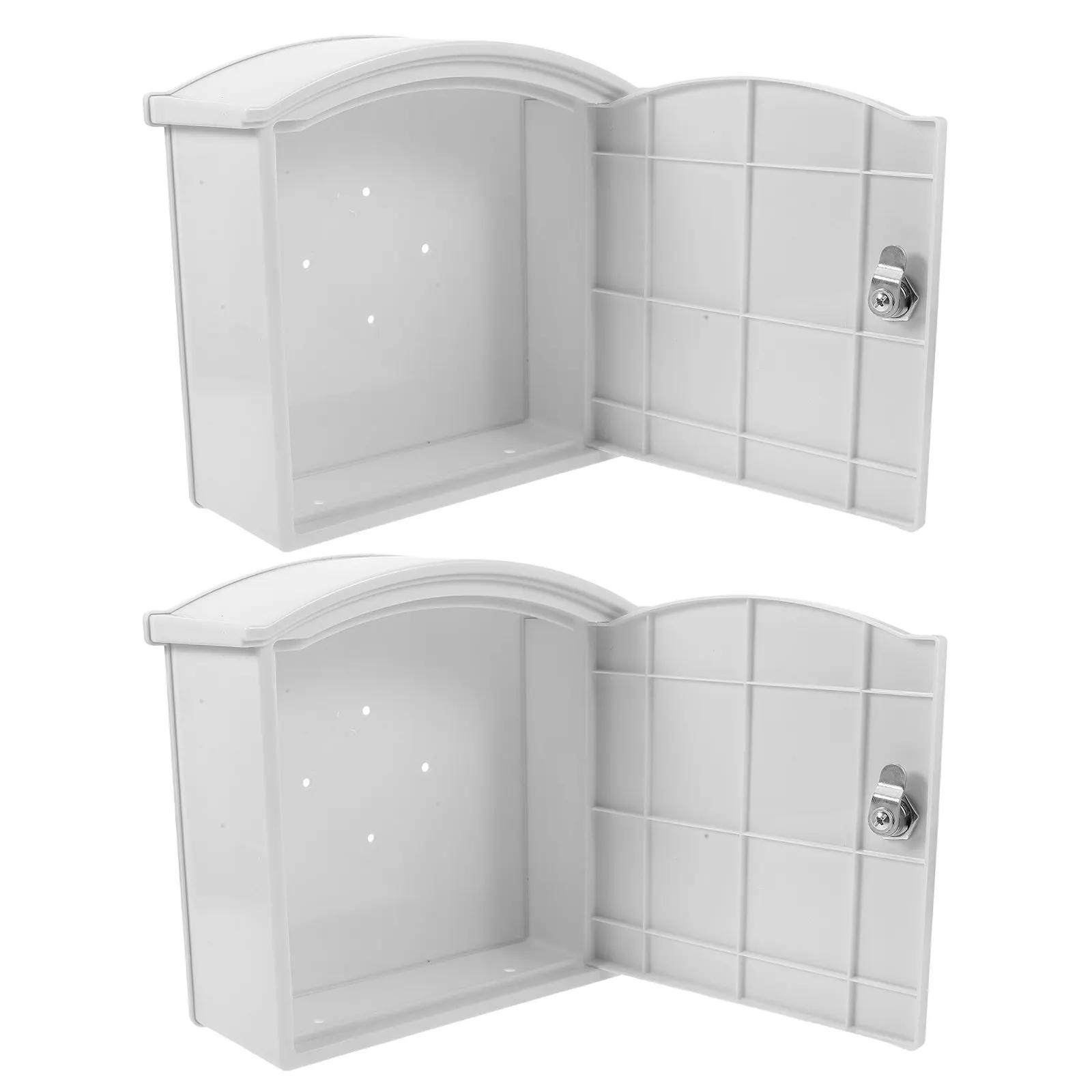 2Pcs Vintage Locking Wall Mailbox Arc Design Outdoor Milk Storage Box Rainproof Secure Letter Package Delivery Box for Doorside