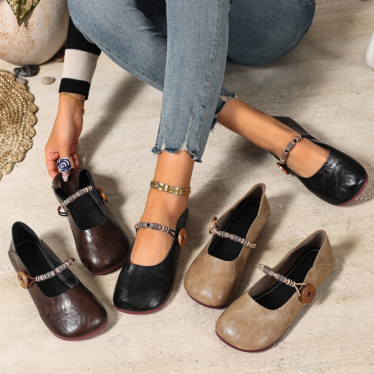 

Женские удобные лоферы из мягкой кожи на плоской подошве, туфли Мэри Джейн на плоской подошве, женские весенне-летние новые кроссовки, женская повседневная винтажная обувь