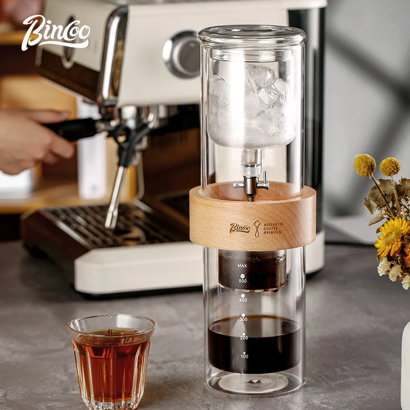 Glass Cold Brew Coffee Machine, Adjustable Water Flow Speed, Drip Filter Ice Coffee Machine, Home Barista Tool 600ml