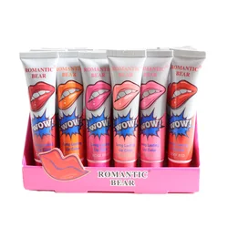 24pcs 6 Farben Korea schälen flüssigen Lippenstift wasserdicht lang anhaltende Feuchtigkeit creme Lip gloss abreißen Lippen tönung keine Design box