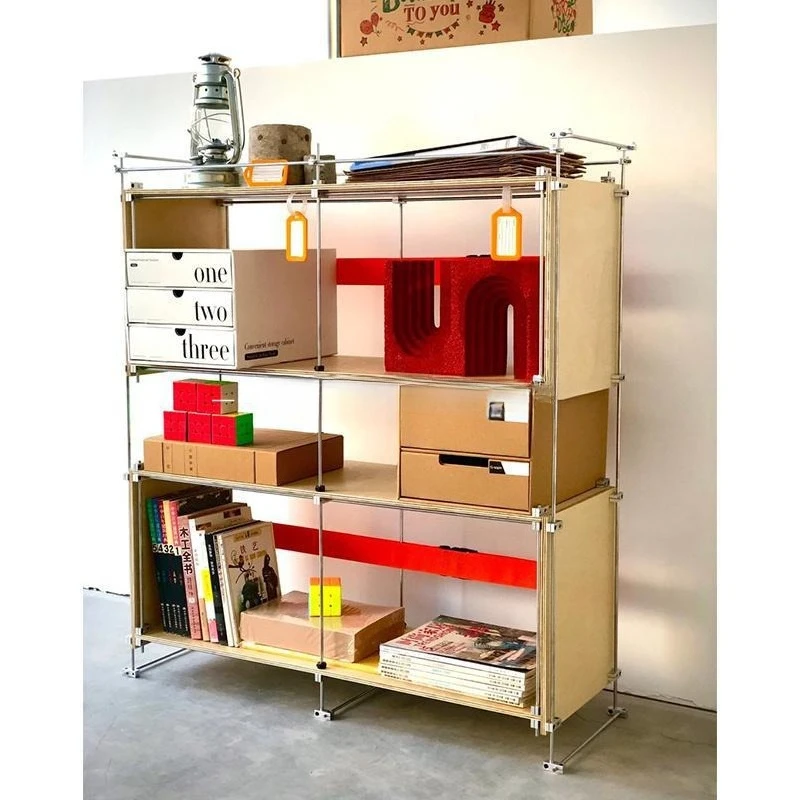 Multi-layer storage rack, stainless steel birch open home storage rack, marine board display rack, second-hand storage rack