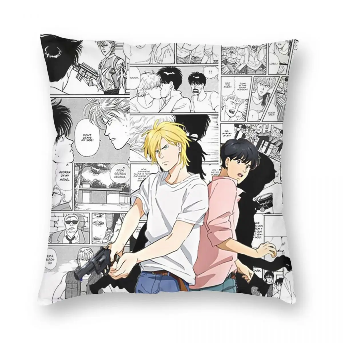 Anime Banana Fish Manga Square Pillowcase Pillow Cover Cushion Decor Comfort Throw Pillow for Home Car