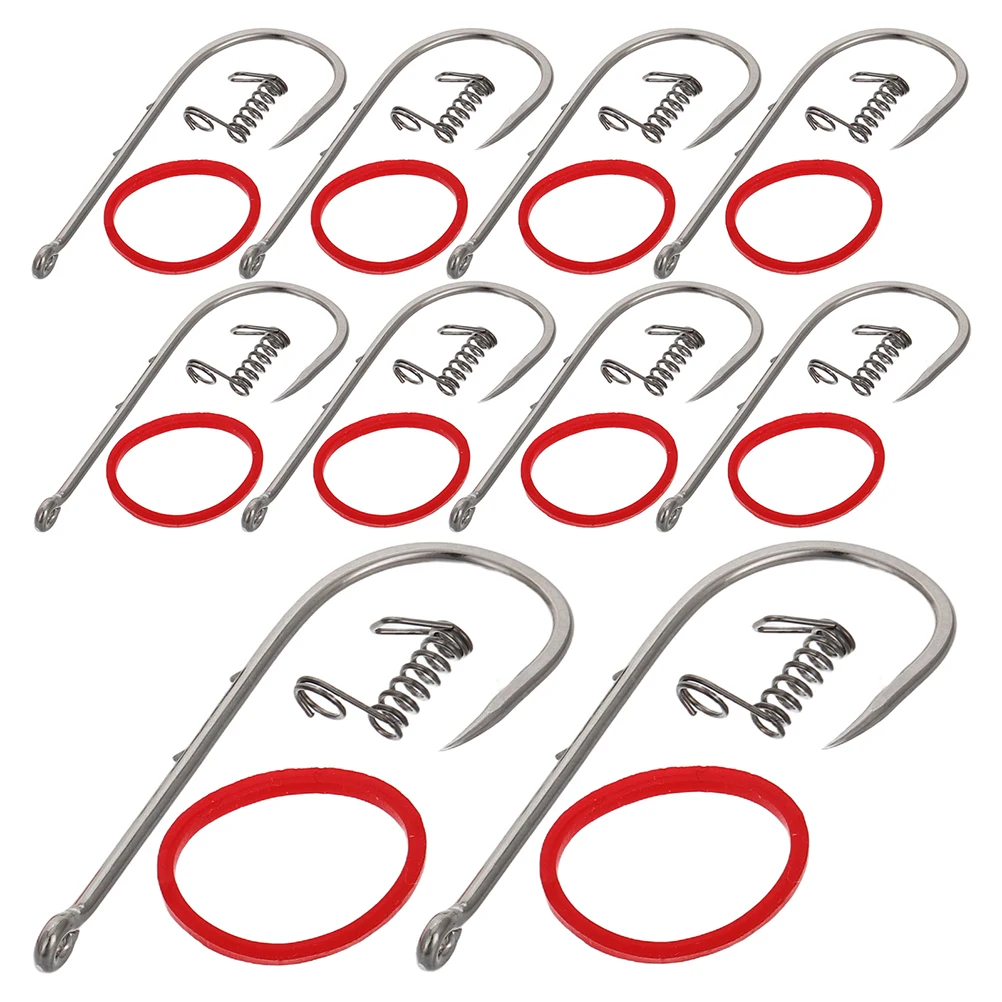 

10pcs Live Shrimp Fishing Hooks Durable Spring Barbed Hook for Freshwater Saltwater Carp Bass Lures Bait Metal