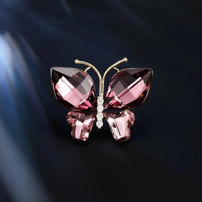 Cappotto invernale, soprabito di lana, corpetto, spilla a farfalla di cristallo di fascia alta e accessori di abbigliamento9526