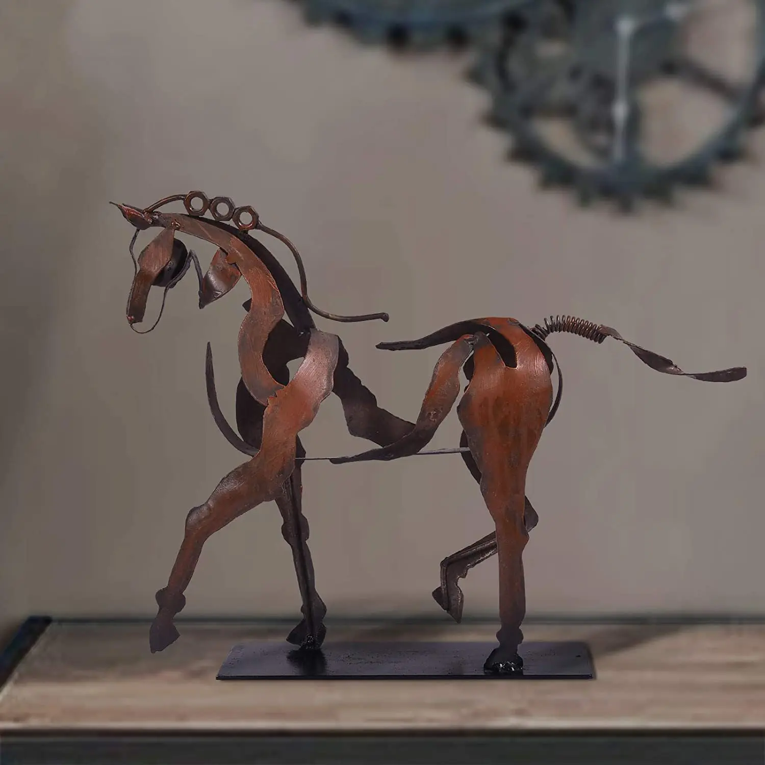 Adonis Horse Sculpture Iron Metal Luminous Ornament Living Room Wine Cabinet Bookshelf Desktop DIY Home Decor