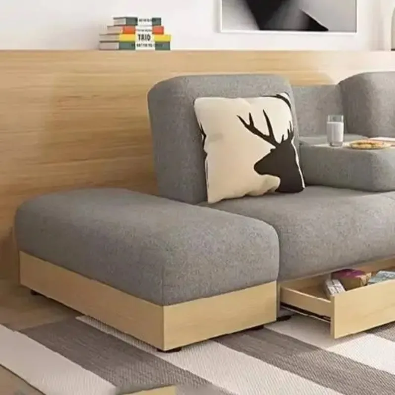 European Minimalistic Sofa Elegant Wooden Lazy Nordic Recliner Puffs Sofa Lit Pliable Modern Canape Salon De Luxe Home Furniture