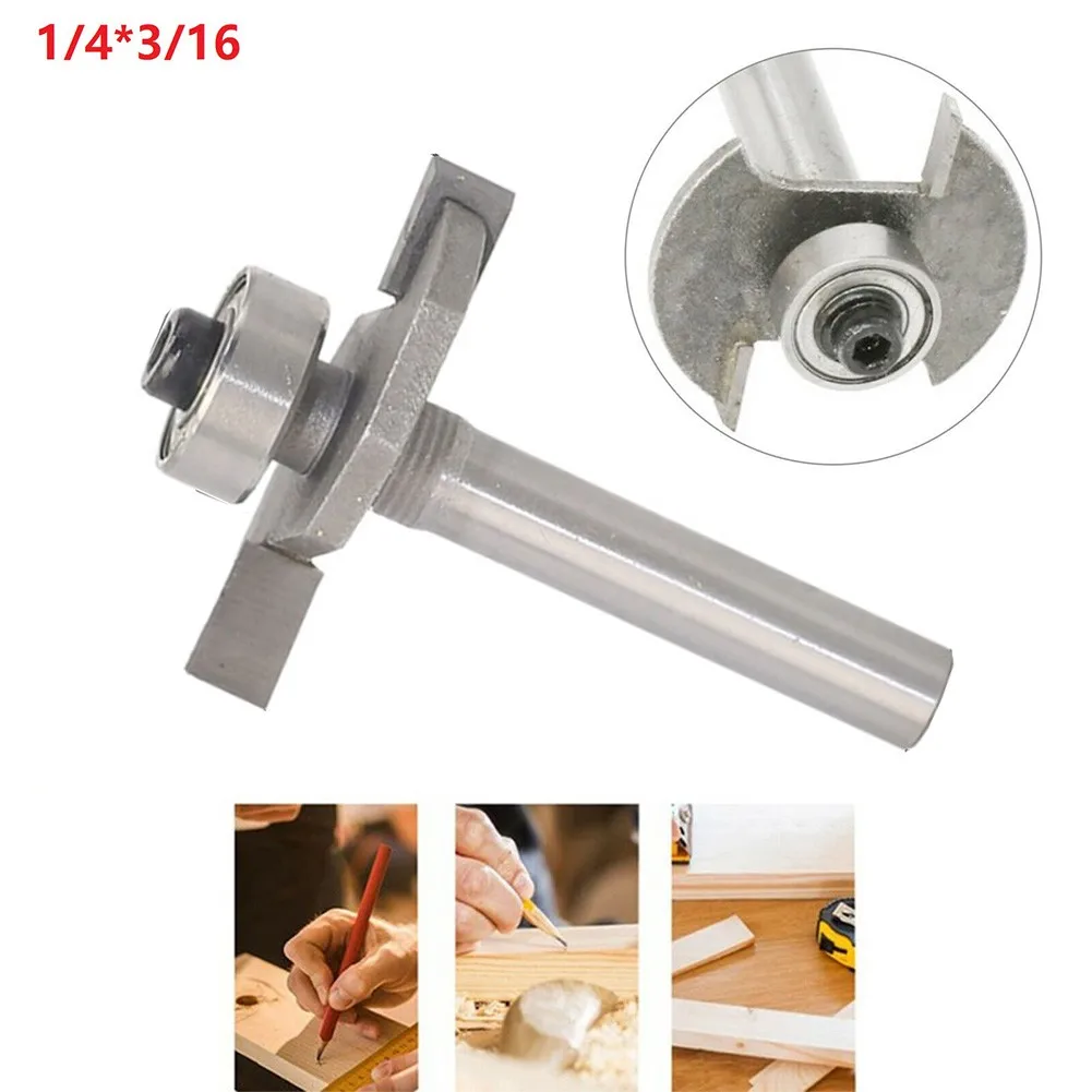 Suitable for Various Drilling Machines T Slot Router Bit 1/4 Shank 3/16 Cutting Depth 2 Flutes HSS Cutter Grooving