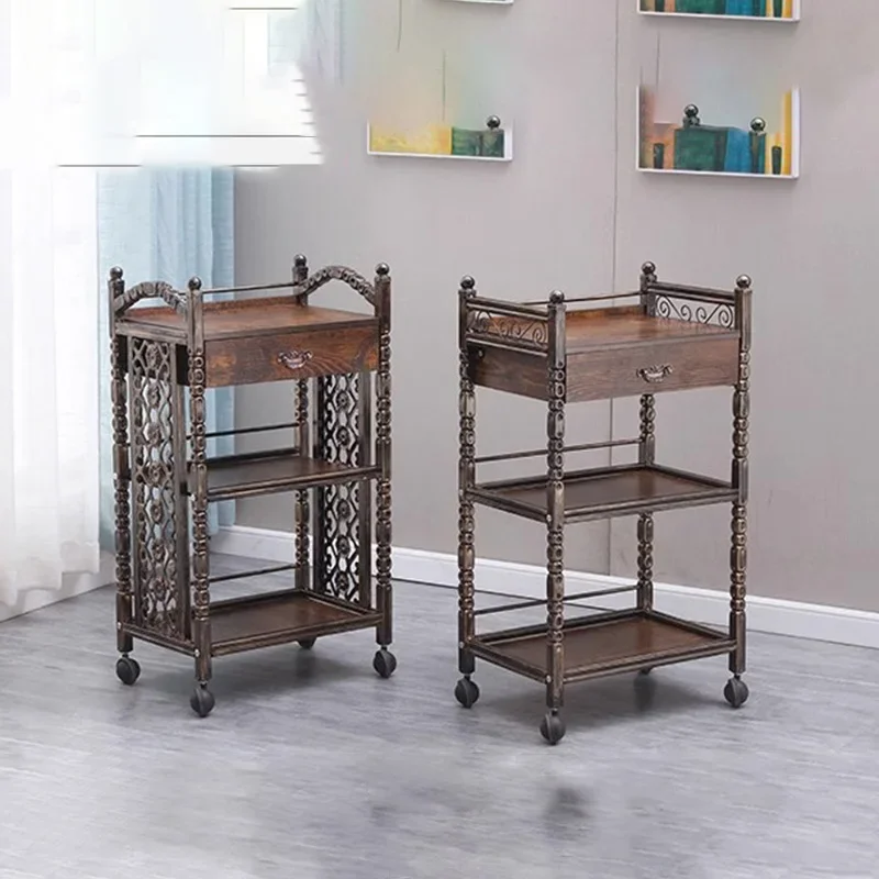 Organizers Trolleys Retro Spa Furniture Barber Trolley Cart Storage Salon Rotating Hair Aesthetics Rollwagen Beauty Delivery