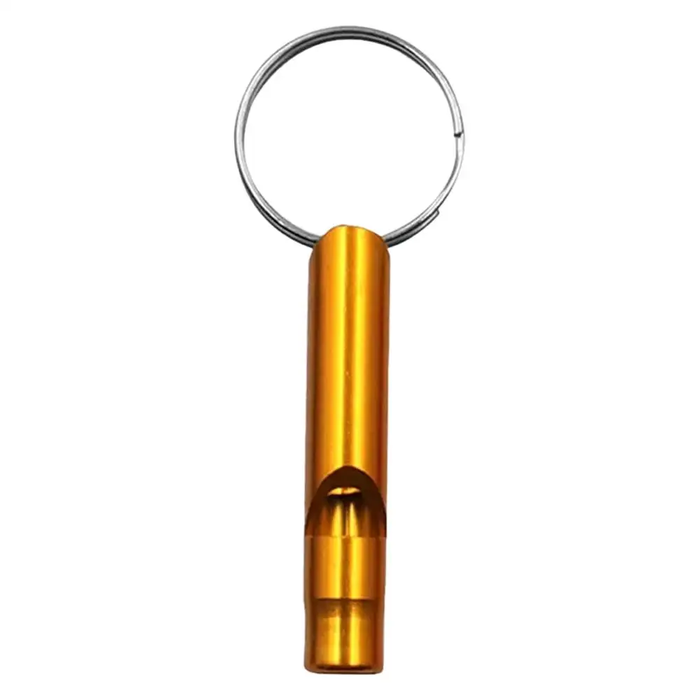 Pendentif sifflet en métal avec porte-clés, taille mini, survie en plein air, urgence, porte-clés, 4.6cm, L1D0