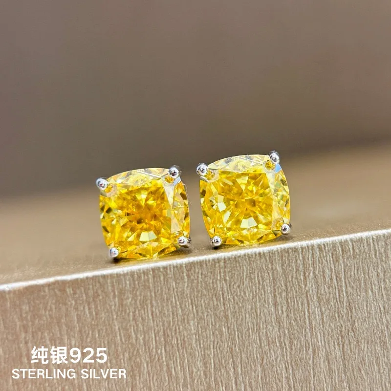 

2024 Trendy High Quality Hot Selling Anniversary Gift Women's Earrings Exquisite Luxury Party Bead Square Earrings 925 Silver