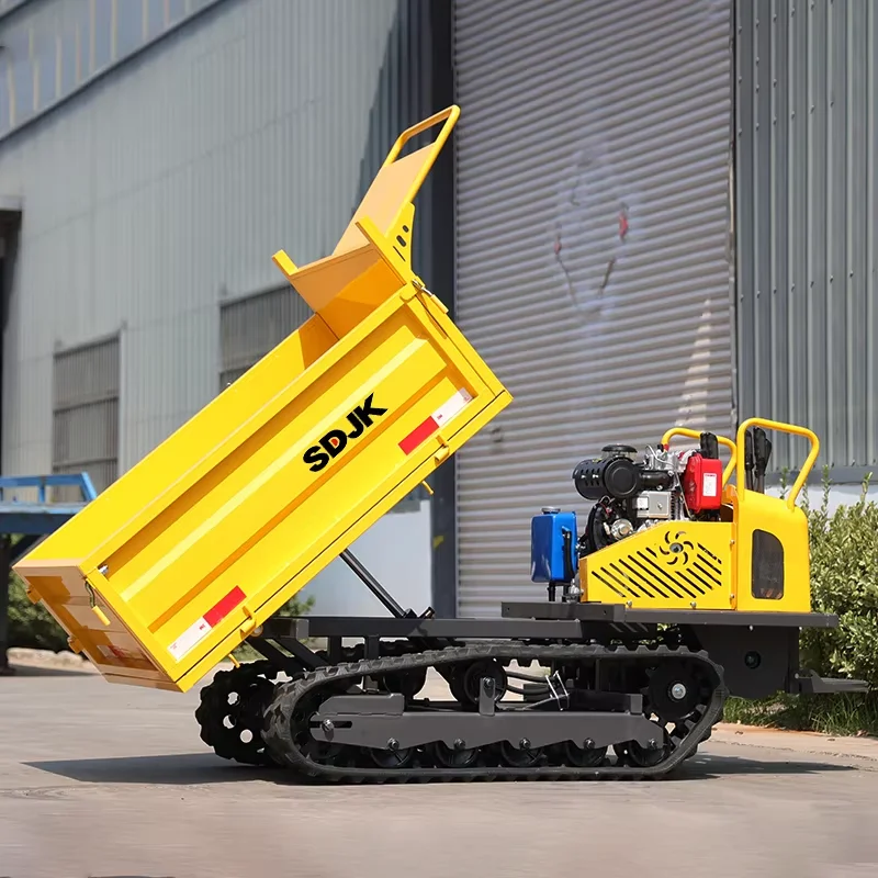 SDJK 800kg 1T Crawler Mini Dumper 1.5T 3T 4T 8T Customized Small Rubber Transport Dumper Mini Tracked Dumper