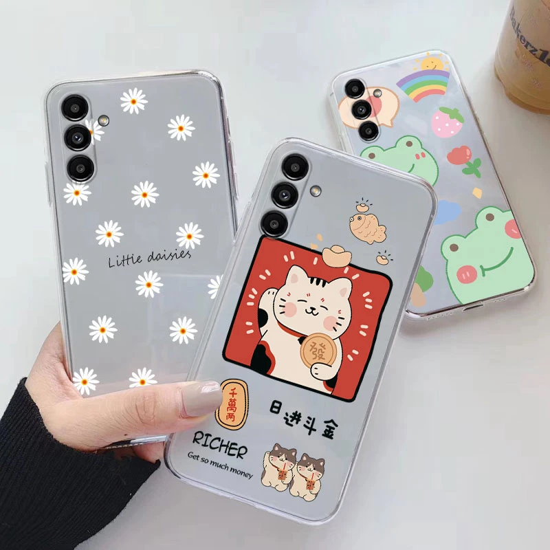 Case For Samsung Galaxy A54 5G Phone Cover Soft Shockproof Bumper Silicone Fundas For SamsungA54 A 54 Coque Cute Transparent Bag