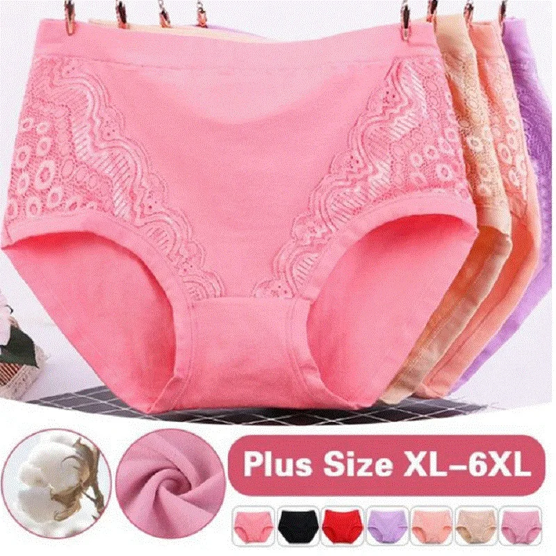 Women Panties High Waist Leak Proof Cotton Briefs Panties Plus Size Menstrual Period Briefs Jacquard Easy Clean Panties XL-6XL