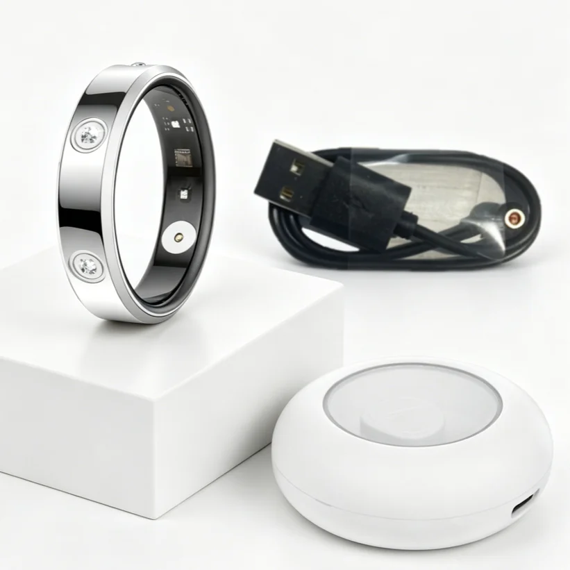 6.3mm Ultra Thin Smart Ring SpO2 HRV Sleep Sports Menstrual Cycle Family Health