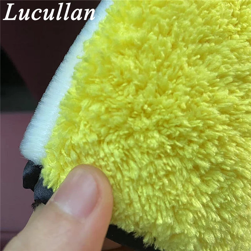 Lucullan 4th Interior Scrubbing Mitt One Side Brush-like Bristle,The Other Yellow Terry Clothes