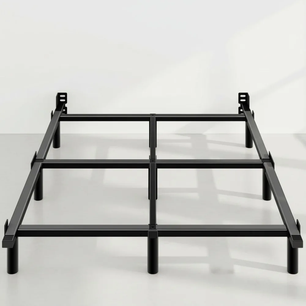 

Queen Metal Bed Frame 7 Inch Heavy Duty 9-Leg Support Noise-Free Easy Assembly Black