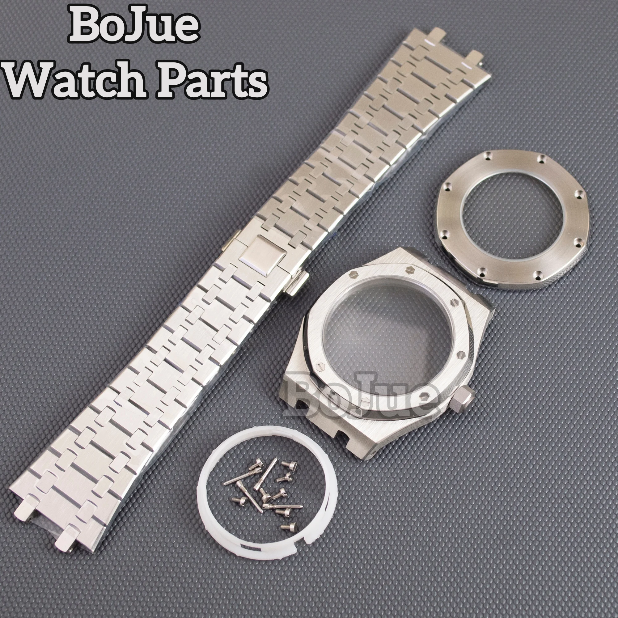 41mm NH35 Case Watch Hands Dial Strap Bracelet Watch Parts Modified for MOD Royal Oak NH35A NH36 Movement Sapphire Glass Case