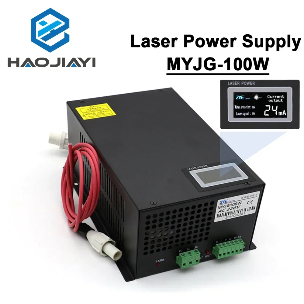 

HAOJIAYI 100w Co2 Laser Power Supply MYJG-100 LED For Co2 Engraving Cutting Machine Laser Tube