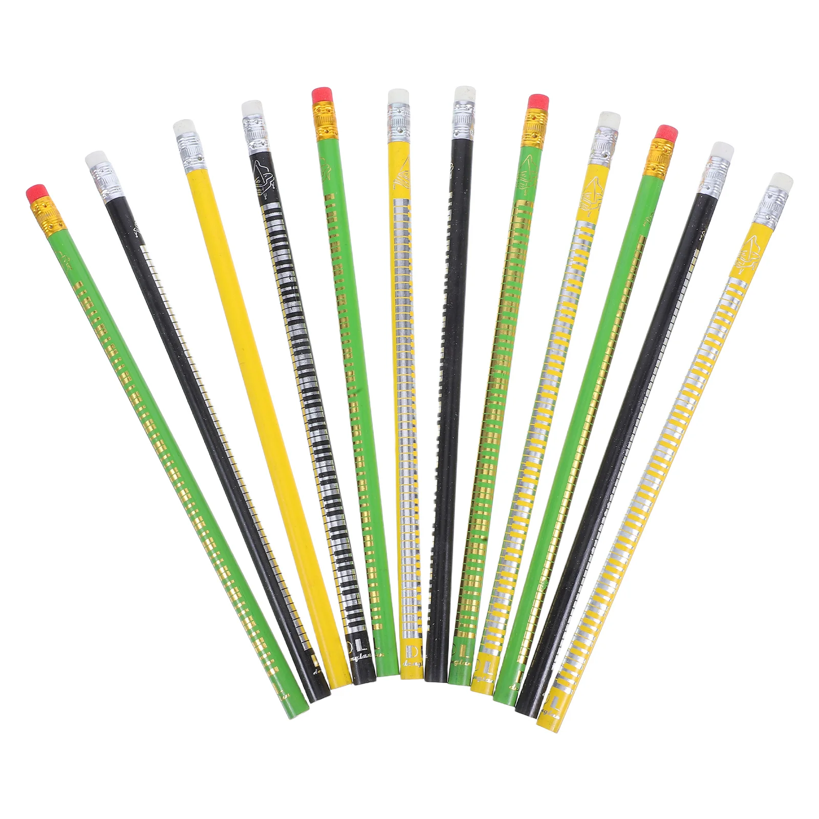 

12 Pcs Piano Design Wooden Pencils Music Theme School Supplies Kids Learning Tool Eraser Topped Cool Pencils For Students