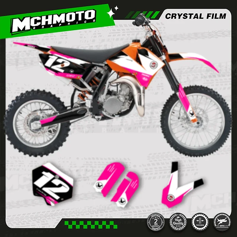 

MCHMFG мотоциклетные графические наклейки, наборы наклеек для KTM SX85 SX105 2003-2012, номер, имя, фон на заказ