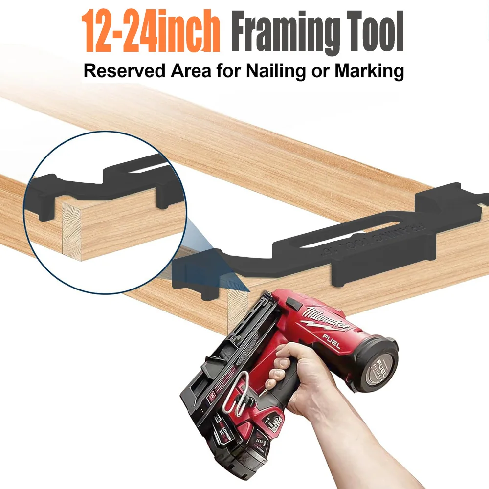 Center Stud Layout 24 Inch Wall Accurate Measurement Framing Spacing Positioning Jig Aluminum Alloy Wall Stud Framing Tool