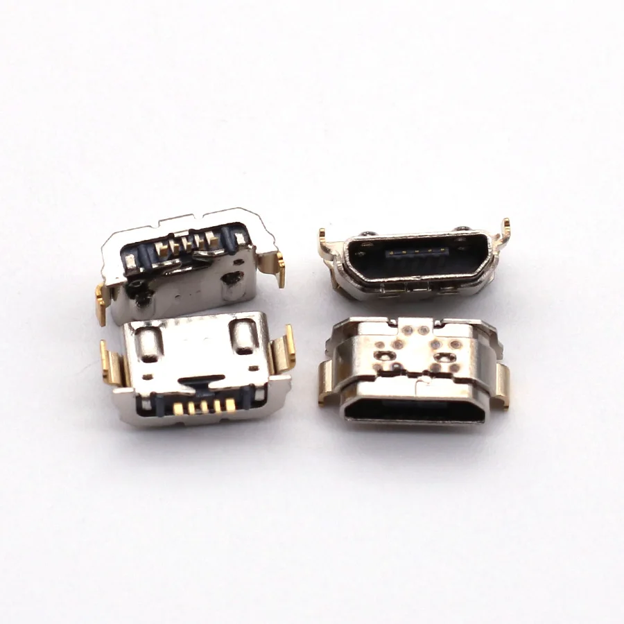 

100pcs Micro USB Connector Socket 5pin DIP4 Mobile phone charging tail plug for Huawei G9 P9 LG K9 Mini USB Connector