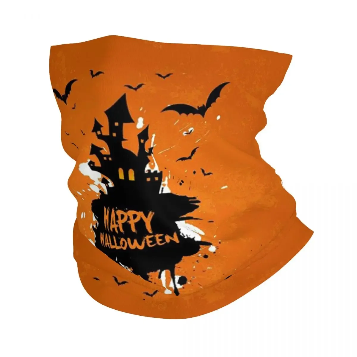 Ghost Pumpkin Halloween Bandana Neck Gaiter Printed Wrap Scarf Multi-use Cycling Scarf Riding For Men Women Adult All Season