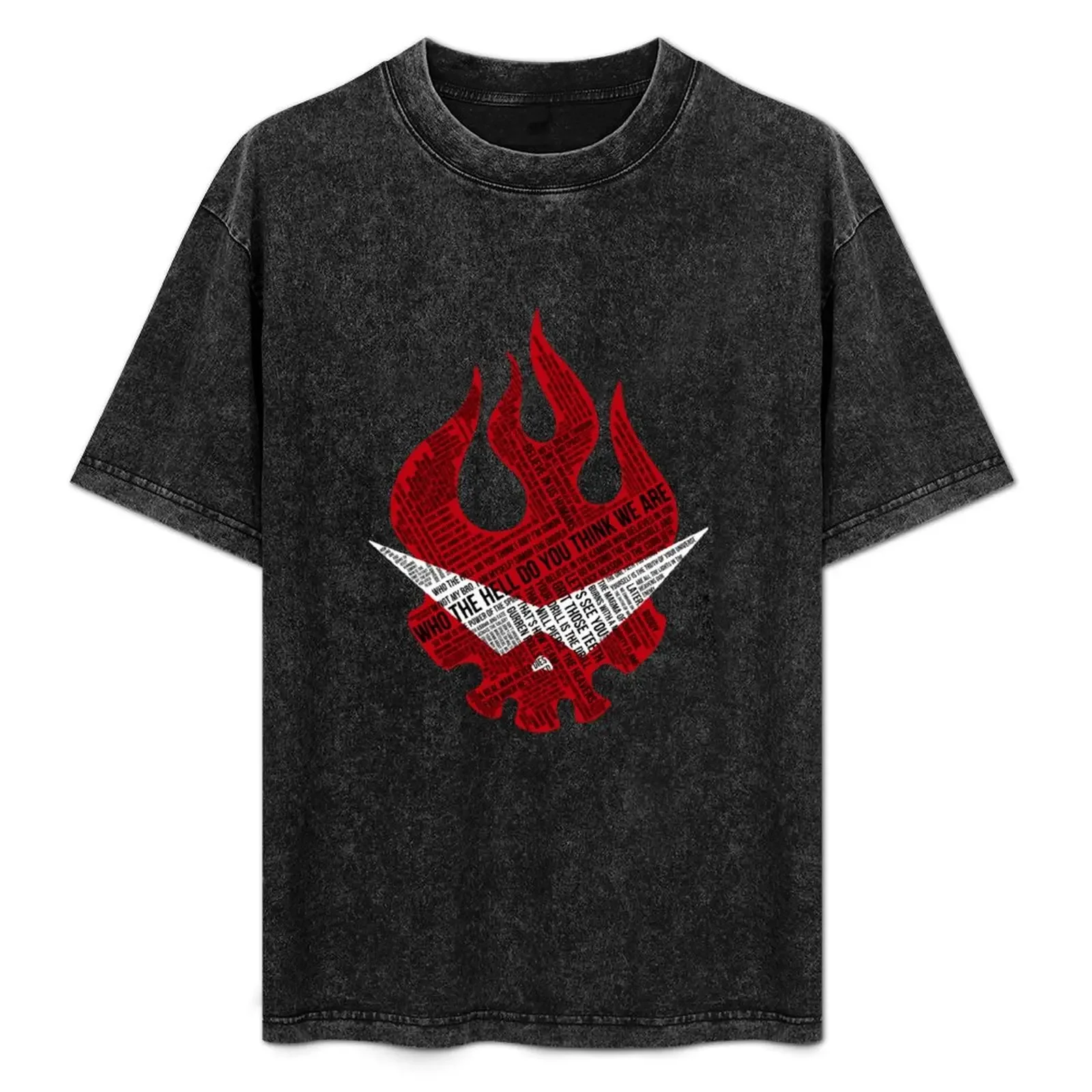 

Gurren Lagann typography T-Shirt funny costumes rapper graphic tees baggy shirts graphics Men's t-shirt