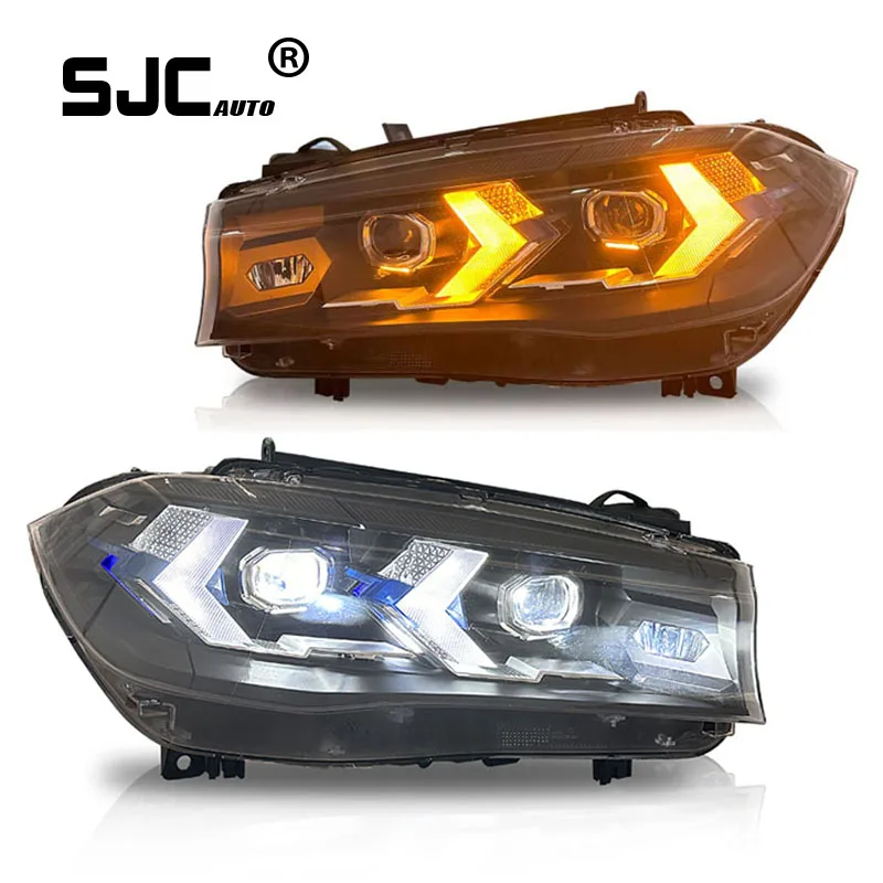 

SJC Auto Car Accessories New Style For BMW X5 F15 Headlight Assembly 14-18 Modified LED Lens Daytime Running Lights Front Lamps