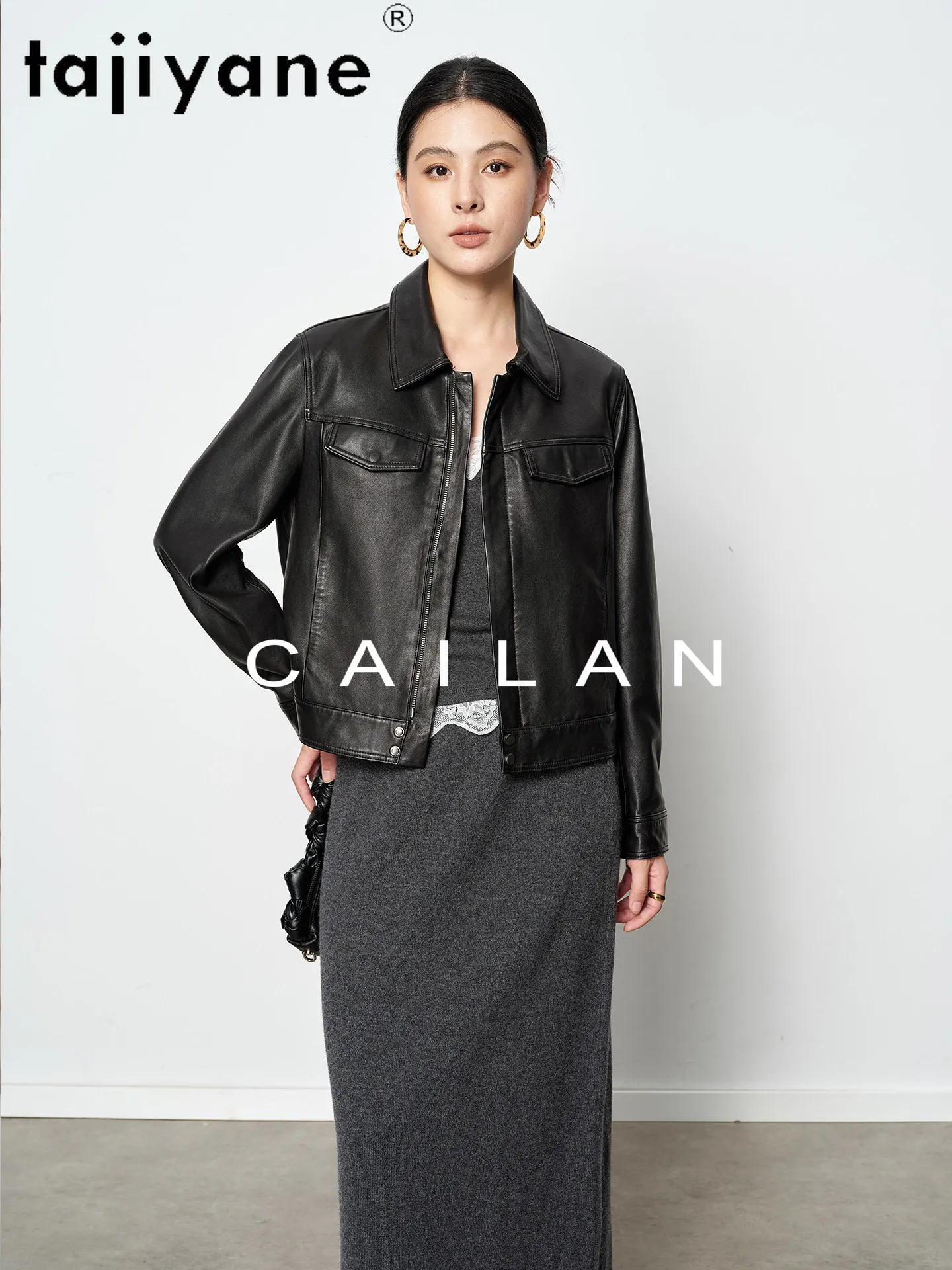 TAJIYANE Sheepskin Leather Jackets Woman Short Simple Coat High Quality Real Leather Jacket Autumn Women Clothes 2026 дубленка