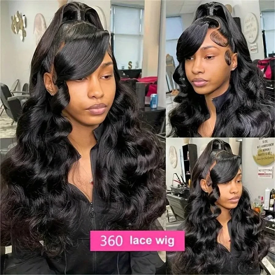 

220 Density Body Wave HD 360 Full Lace Wigs Invisible Strap Drawstring 360 HD Lace Front Glueless Wigs Human Hair Preplucked