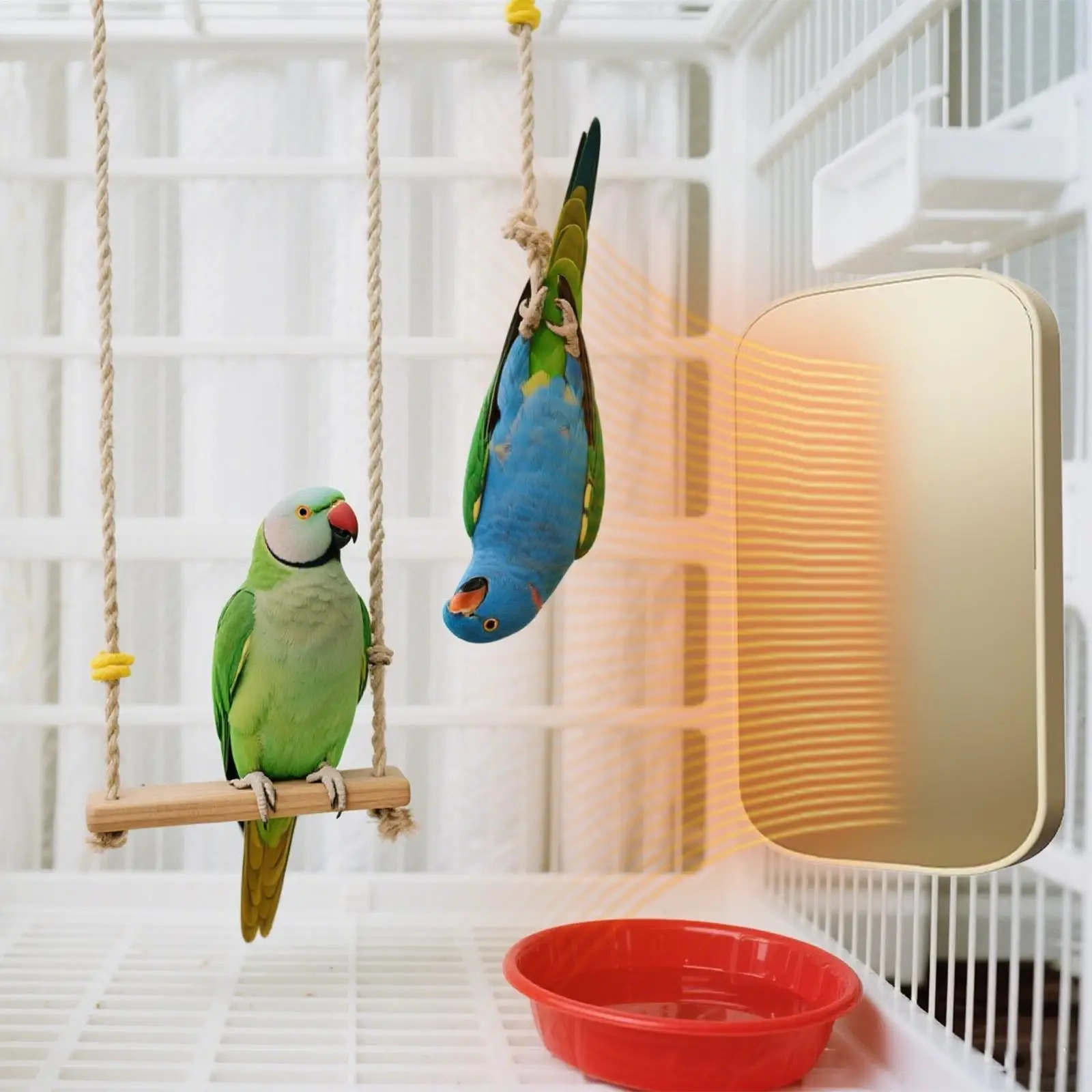 Winter Warm Heated Bird Perch Stand USB Anti Bite Bird Cage Heater for Parrot Cockatiels Budgies Thermo Heating Plate Hammock - view 3