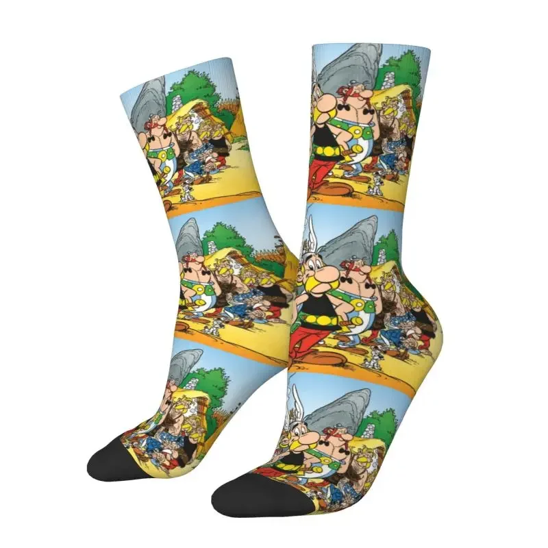 

Anime Asterix And Obelix Men's Crew Socks Unisex Cute 3D Printing Anime Cartoon Getafix Novelty Street Style Socks