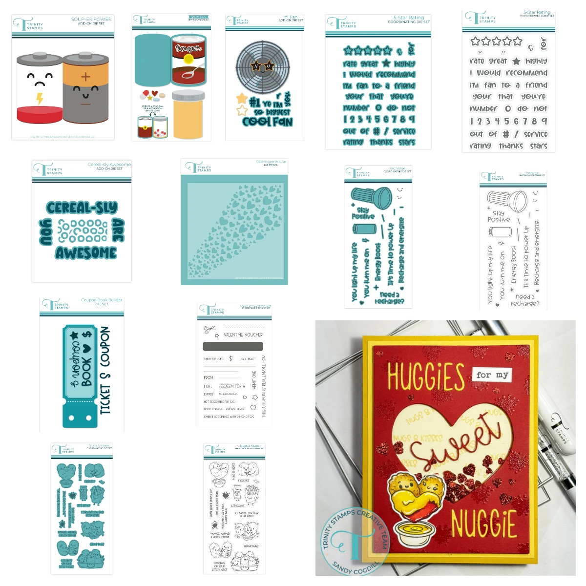 

January 2026 New Beaming with Love Recharge Nugs & Kisses Metal Cutting Dies and Stamps for DIY Scrapbook Handmade Photo Album