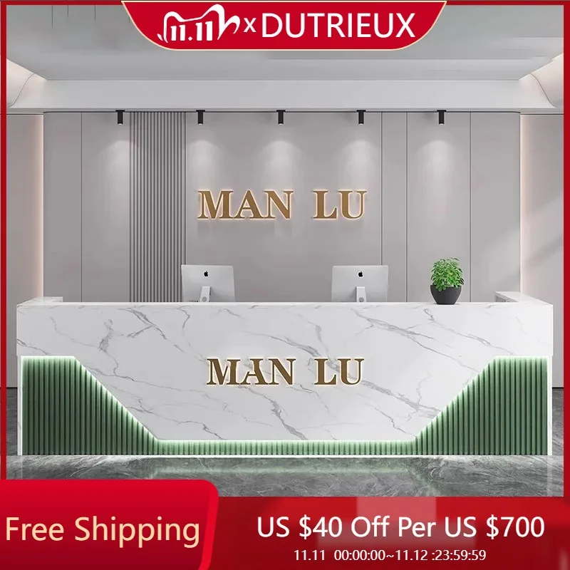 

Chinese Beauty Reception Desks Luxury Office Decoration Bar Counter Reception Desks Modern Escritorio Space Saving Furniture