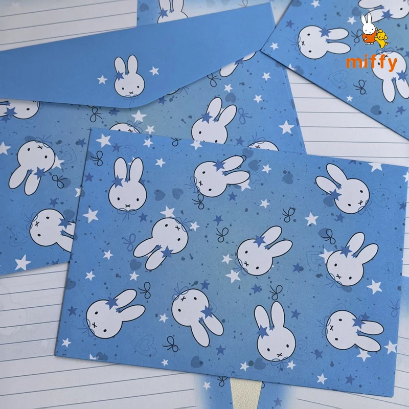 20 Pcs Kawaii Miffy Envellopes and Sheets of Letter Paper Dopamine Unique Handwritten Greeting Card Creative Blessings Fans Gift