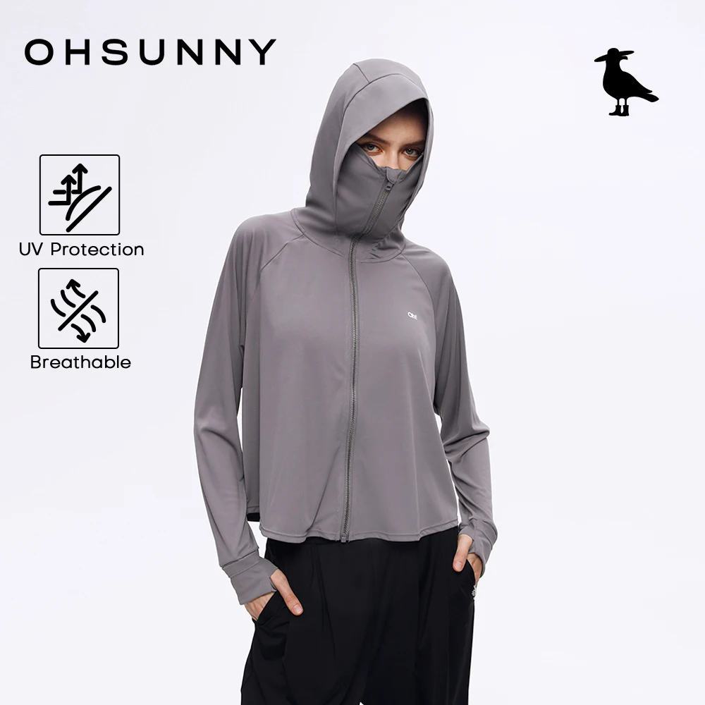 

OhSunny Skin Protective Coat for Women,Summer Breathable Sun Protection Long Sleeve Jackets,Hiking Camping Lightweight Outwears