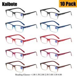 10-pack goedkoop anti-blue-ray leesglas veel voor mannen vrouwen plastic kleurverloop frame computer verziend brillen unisex