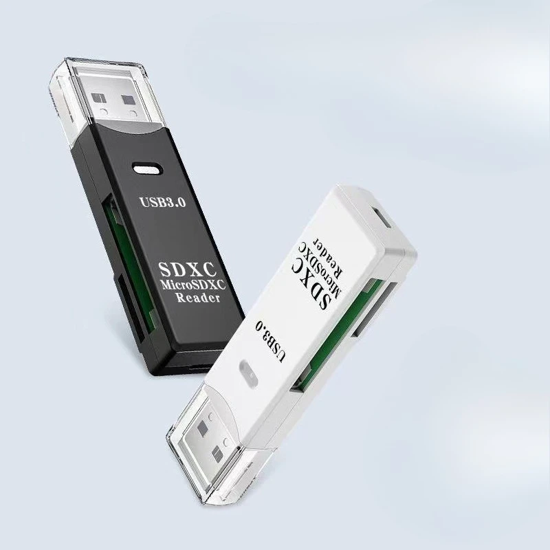 USB 3.0 2‑in‑1 OTG Card Reader, High‑Speed SD TF Memory Card Adapter for Camera Laptop Desktop PC