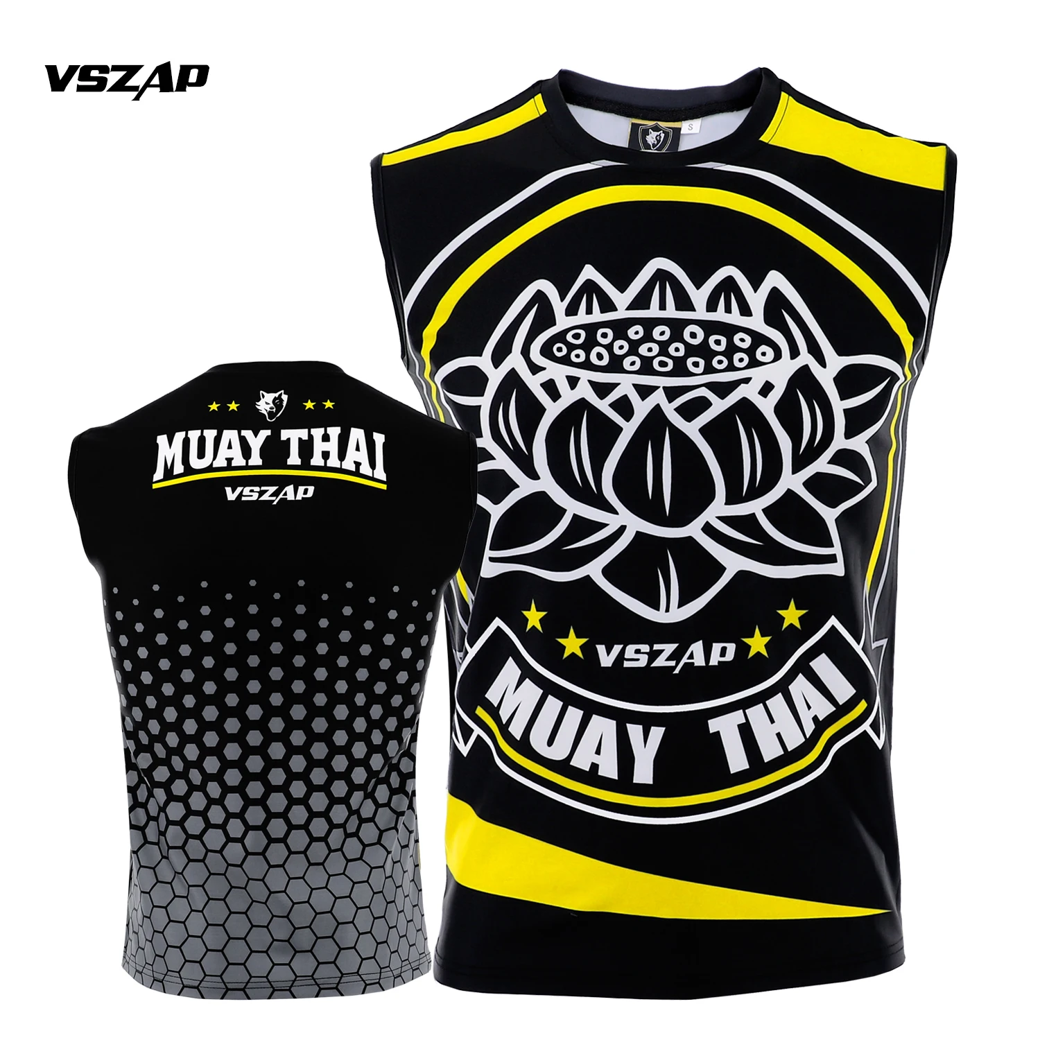 MMA New Lotus Boxing Gymnasium Quick drying Sleeveless Top Fighting Short Sleeve Comprehensive Fighting Training Thai Boxing