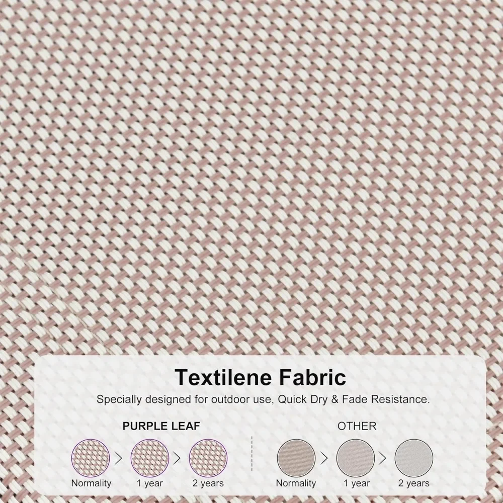 Ensemble de chaise longue d'extérieur en aluminium pour deux avec dossiers inclinables réglables et roues portables