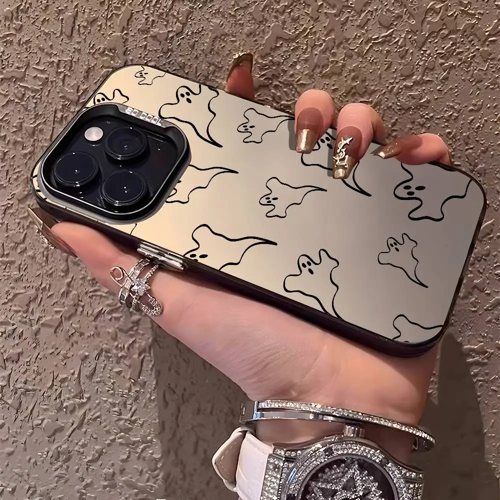 

Classic Halloween Ghost Phone Case For iPhone 17 16 15 14 13 12 Pro Max Plus Colorful Gradient Soft TPU Back Cover
