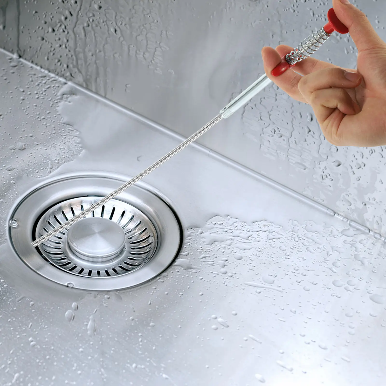 

Инструмент для прочистки сливов из нержавеющей стали и полипропилена, гибкий захват для удаления засоров, волос и мусора, помощник для уборки в ванной комнате